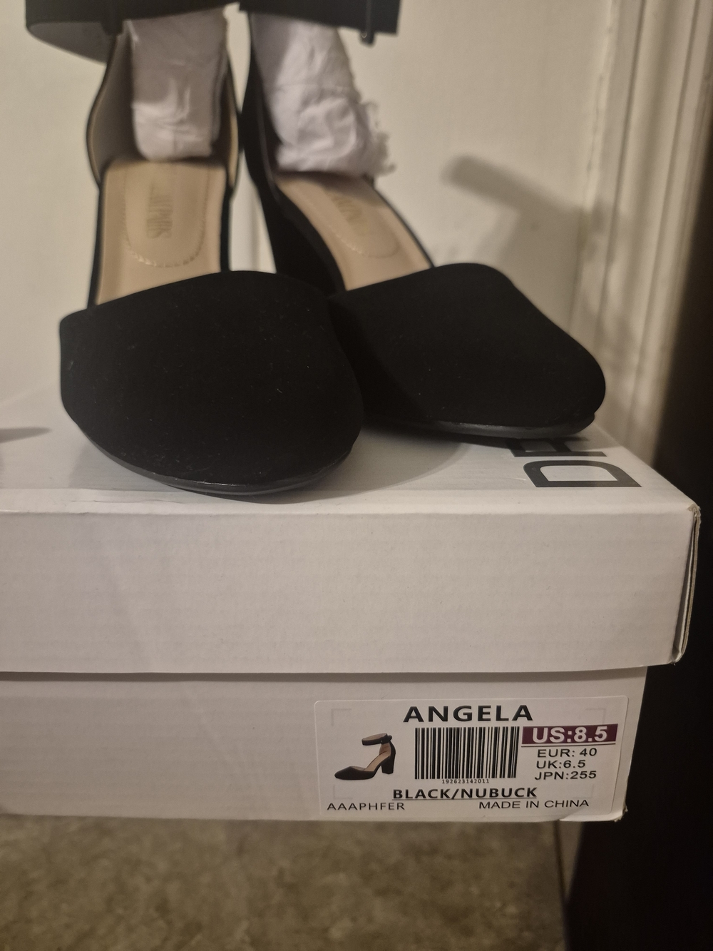 Angel Black Nubuck D'Orsay Pumps